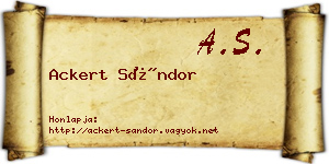 Ackert Sándor névjegykártya