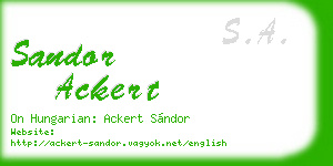 sandor ackert business card
