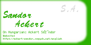 sandor ackert business card